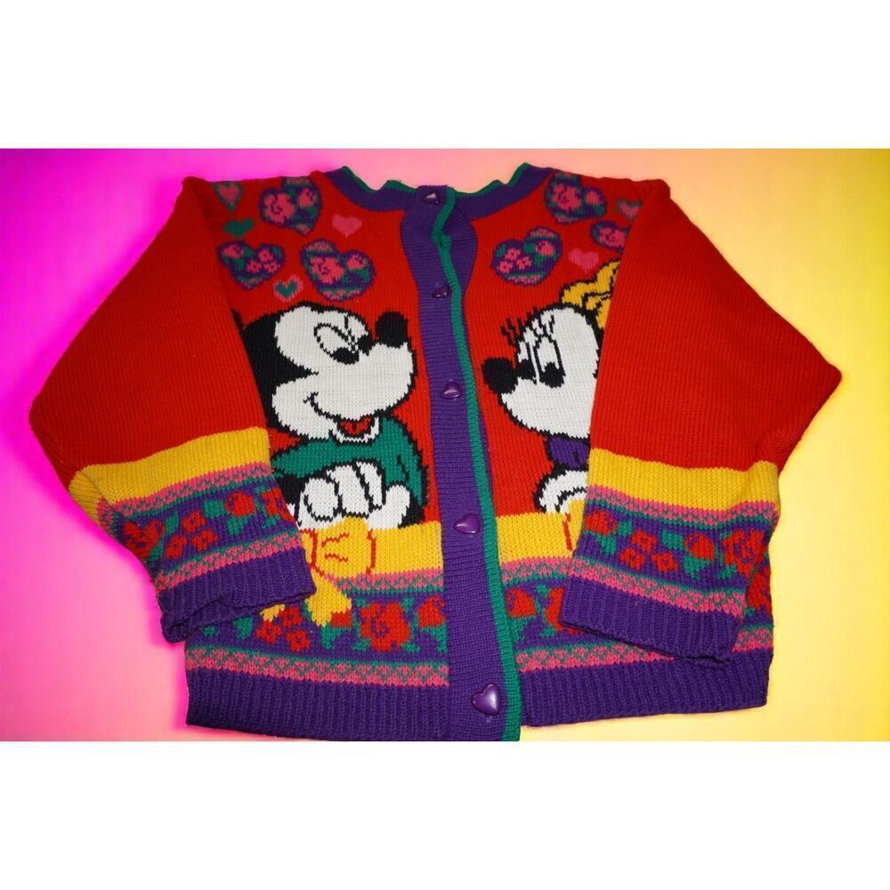 Vintage Mickey & Minnie Mouse Kids Sweater – Mickey’s Stuff for Kids 90s Disney - Picture 2 of 9